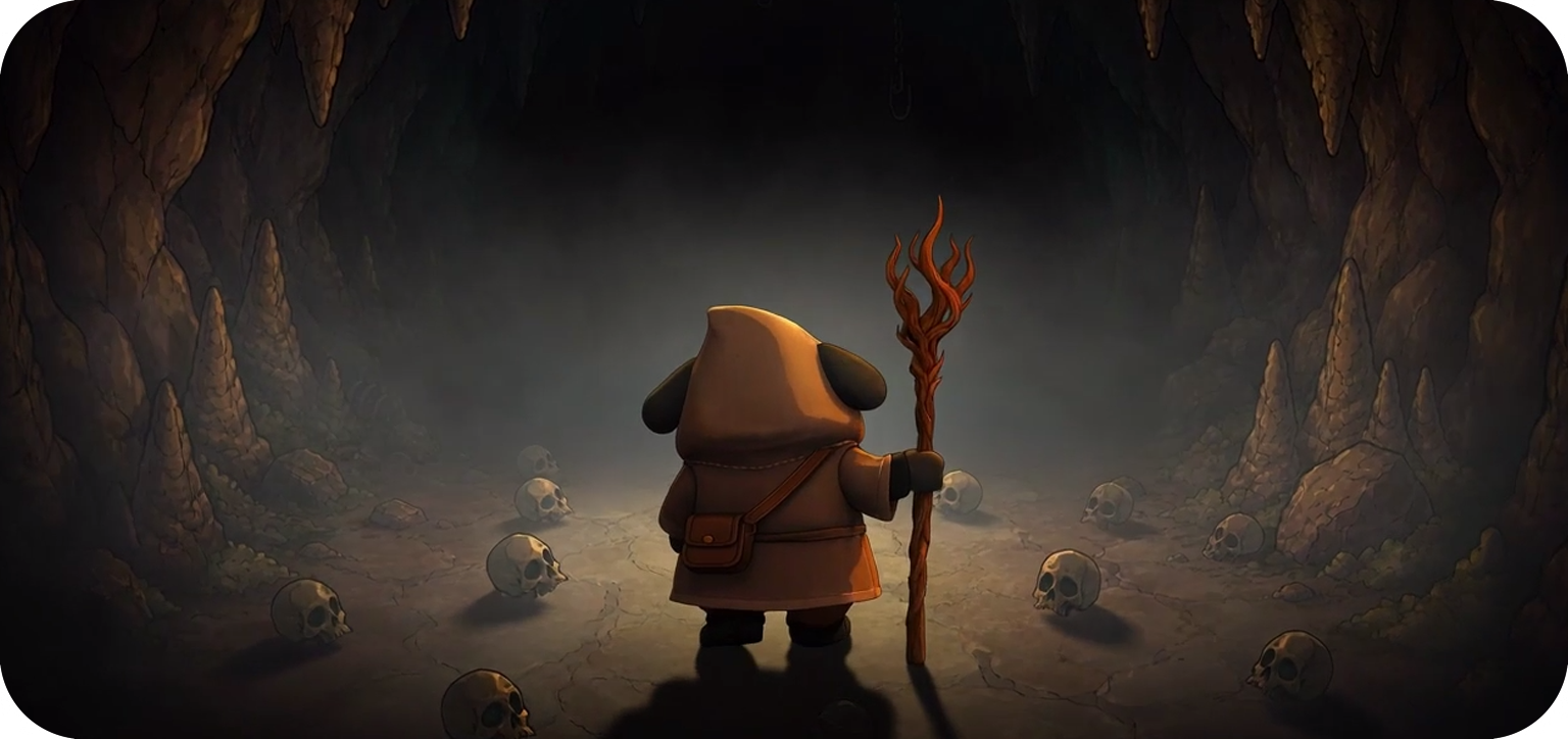 Dungeon entrance and combat in Pawtato Land
